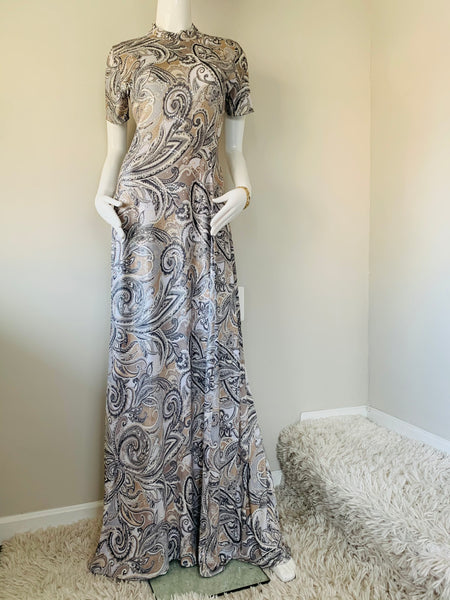 Silver Shimmer Print Dress