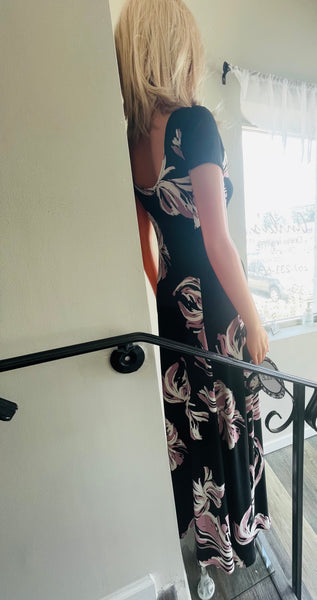 Floral Maxi Dress with Slit